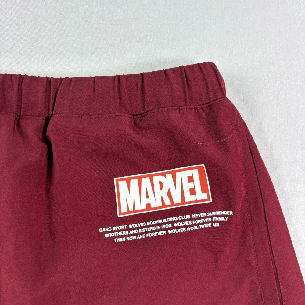 Darc Sport Wolverine Shorts Mens Large Red Marvel Hero Elite Athletic Lined